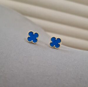 Blue Clover Earrings
